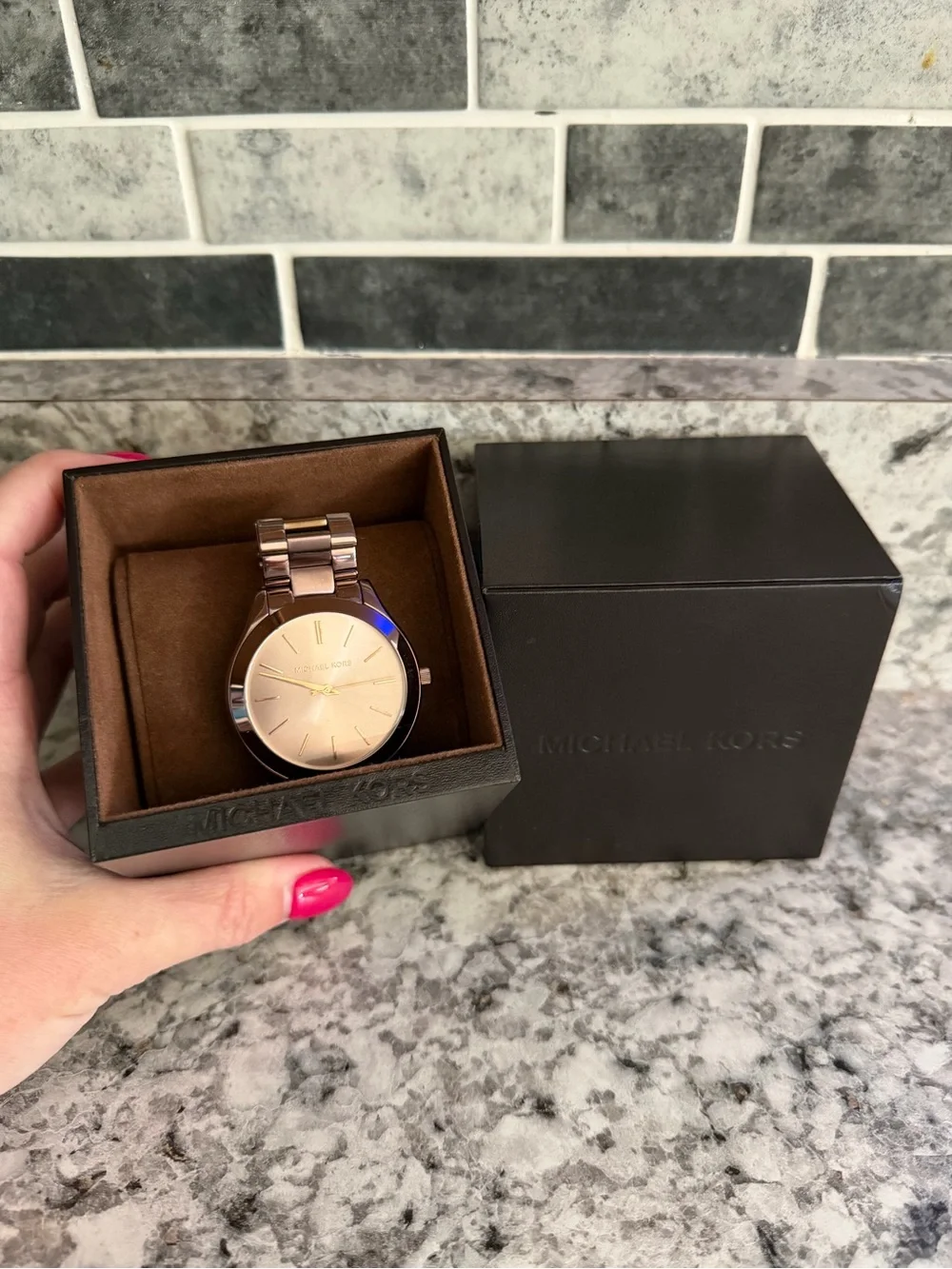 Michael Kors Rose Gold Tone Women's Bracelet Watch with Light Dial